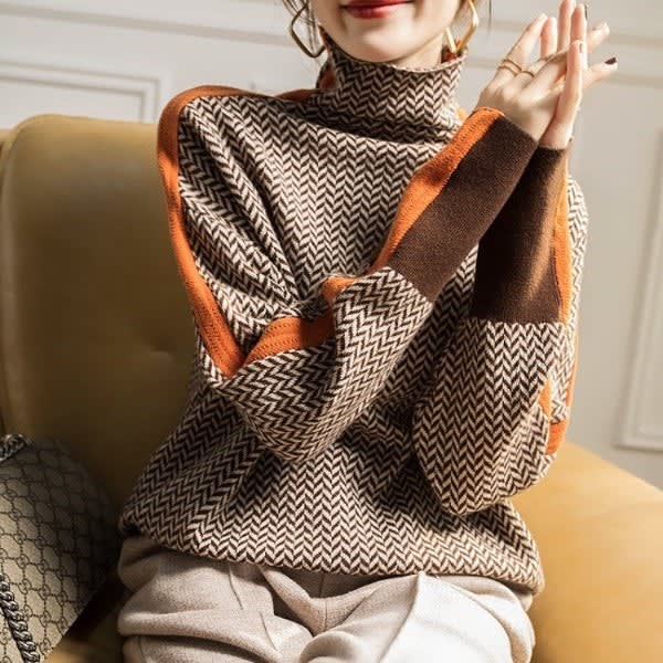 Maurine Herringbone Turtleneck Sweater_3