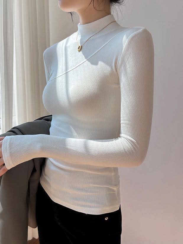 Kensington Ribbed Mock Neck Long Sleeve Top_3