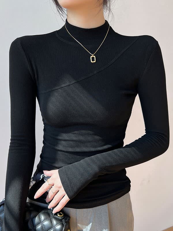 Kensington Ribbed Mock Neck Long Sleeve Top_6