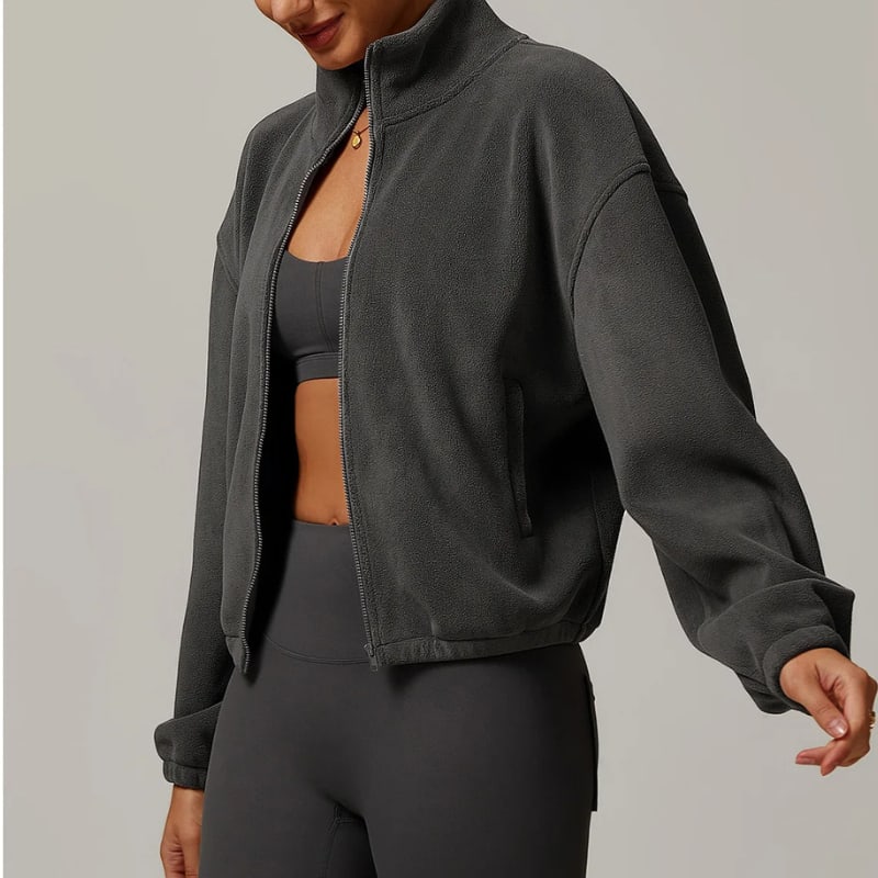 Marley Cropped Zip Up Fleece Jacket_4
