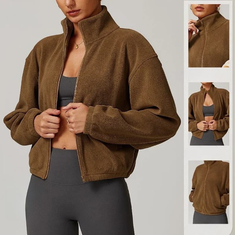 Marley Cropped Zip Up Fleece Jacket_6