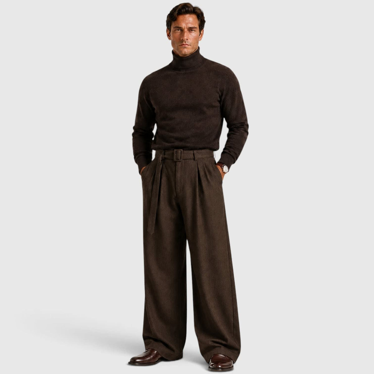 Sergio Belted Wide Leg Trousers_3