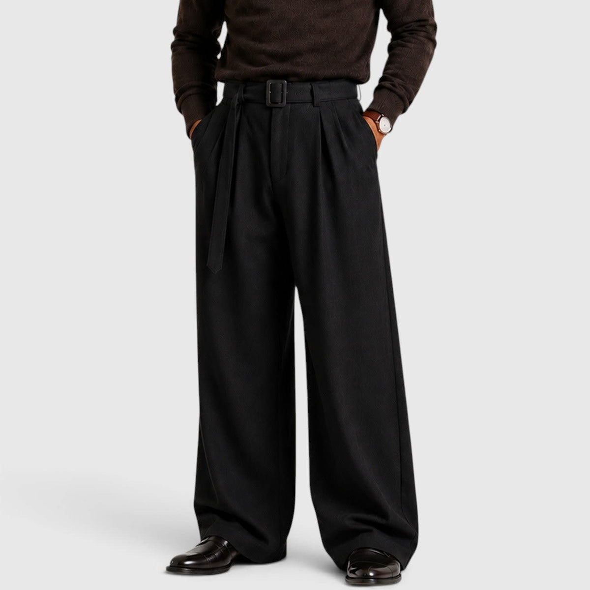 Sergio Belted Wide Leg Trousers_5
