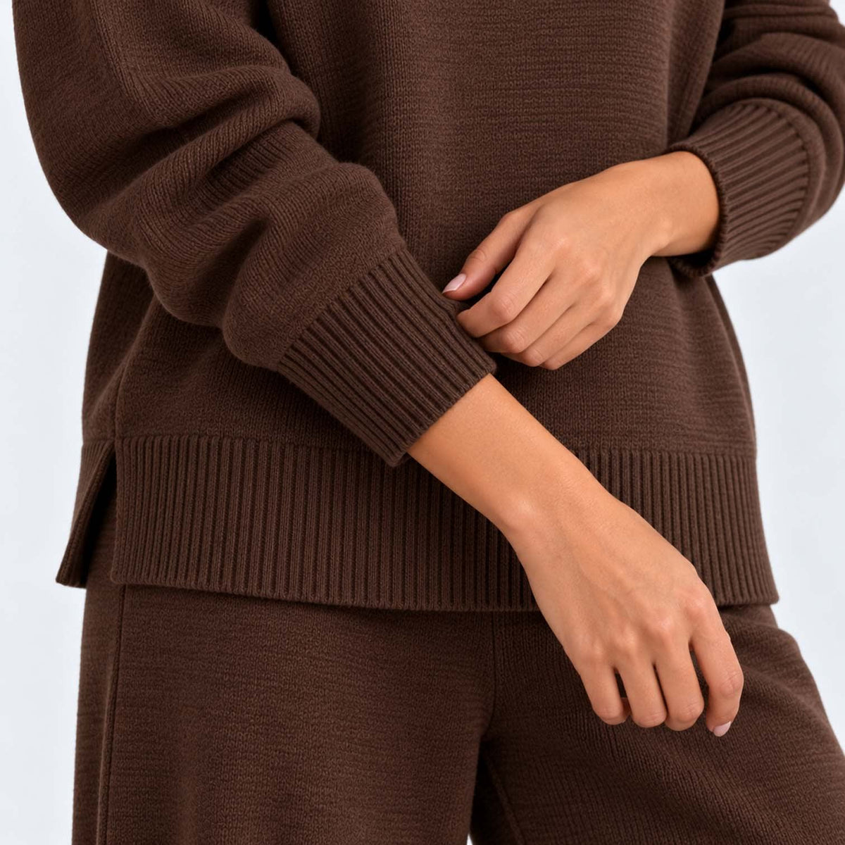 Lara Turtleneck Knit Two Piece Pants Set_8