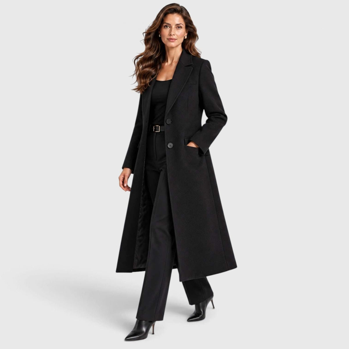 Katrina Long Tailored Wool Blend Coat_4