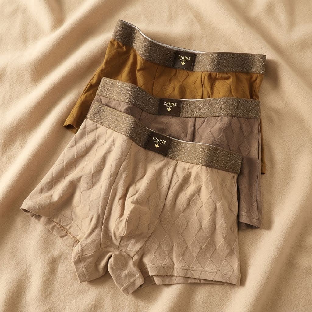 Aurelio Diamond Knit Organic Cotton Boxer Briefs_2
