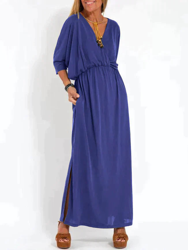 Ava V-Neck High-Slit Maxi Dress