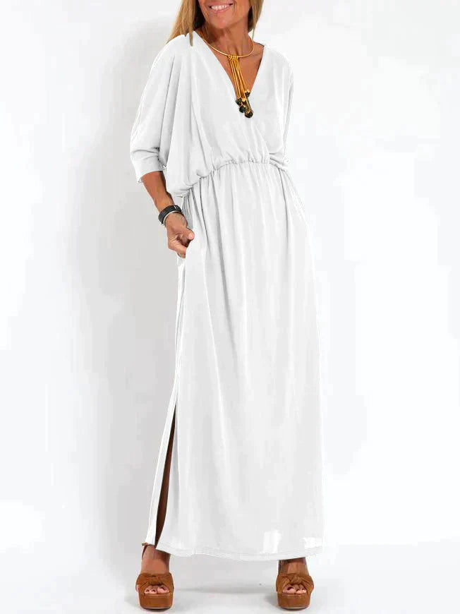 Ava V-Neck High-Slit Maxi Dress