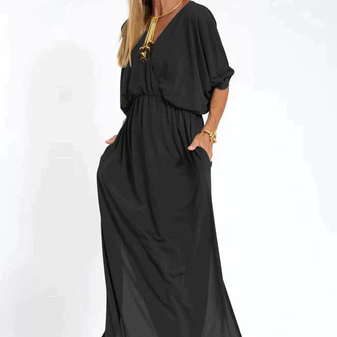 Sophia Grace V-Neck Pocket Maxi Dress