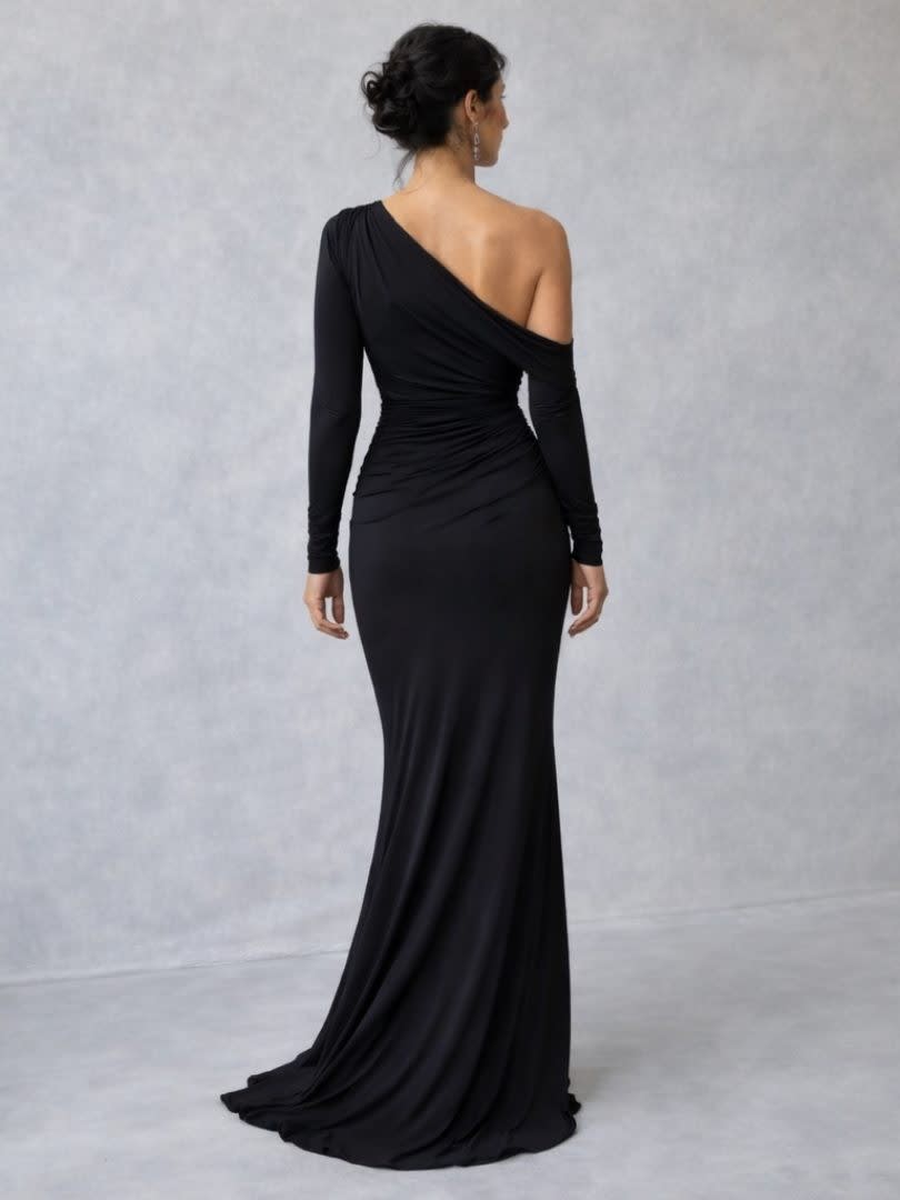 Amparo One Shoulder Ruched Maxi Dress_3