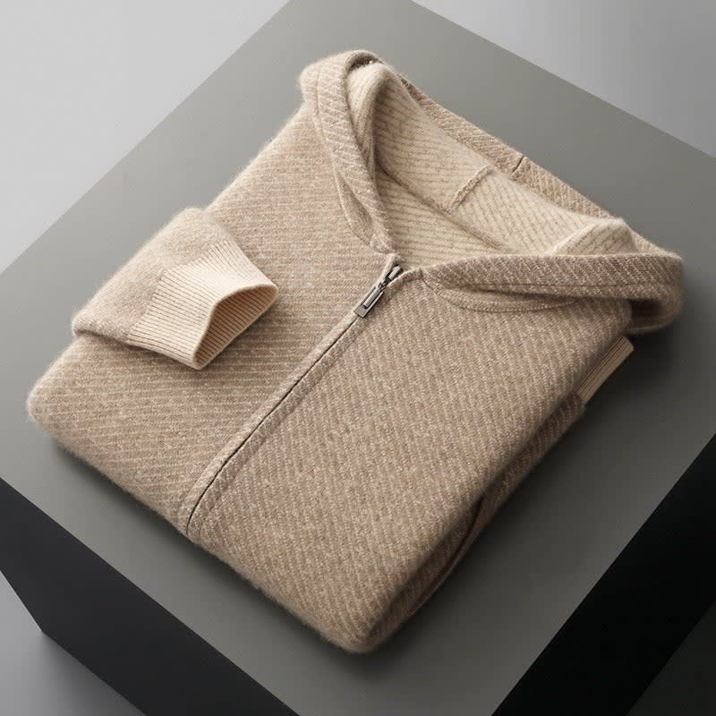 Landon Merino Wool Zip Up Hooded Sweater_4