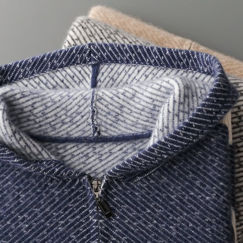 Landon Merino Wool Zip Up Hooded Sweater_6