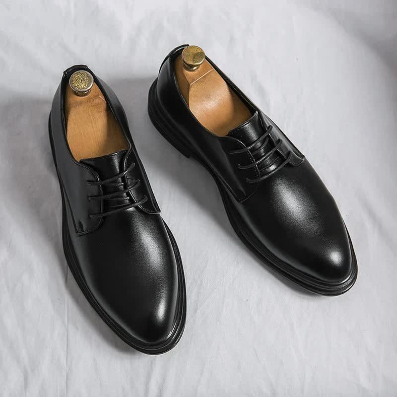 Emiliano Pointed Toe Lace-Up Derby Shoes_6