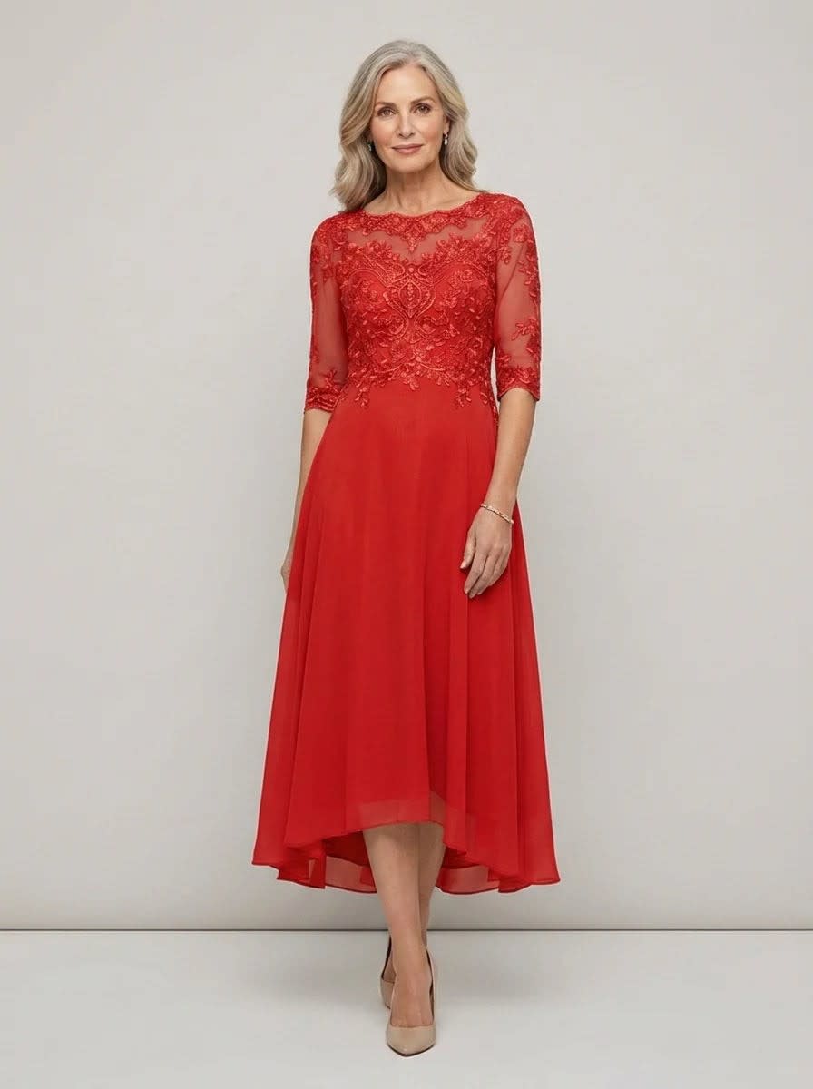 Mirabel Mother of the Bride Lace Wedding Guest Midi Dress_5