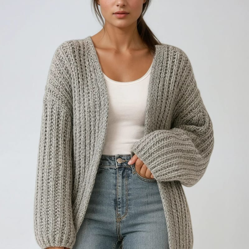 Finley Chunky Knit Open Front Cardigan_1