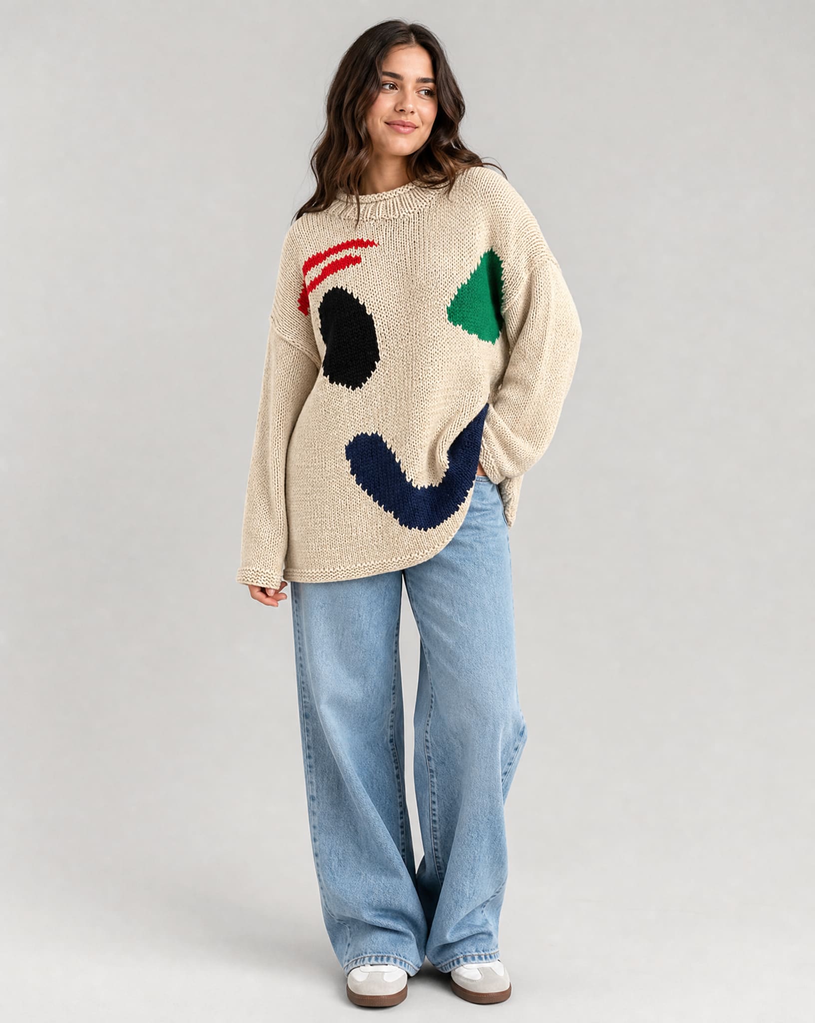 Presley Smiley Face Chunky Knit Sweater_5