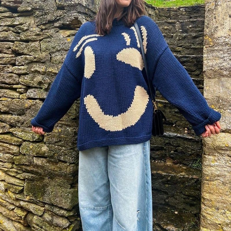 Presley Smiley Face Chunky Knit Sweater_6