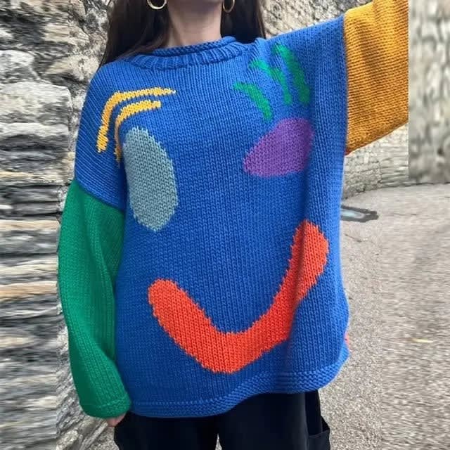 Presley Smiley Face Chunky Knit Sweater_7