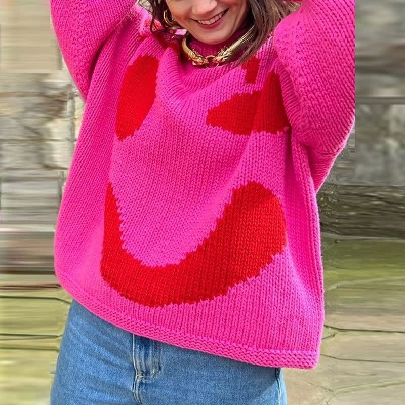 Presley Smiley Face Chunky Knit Sweater_8