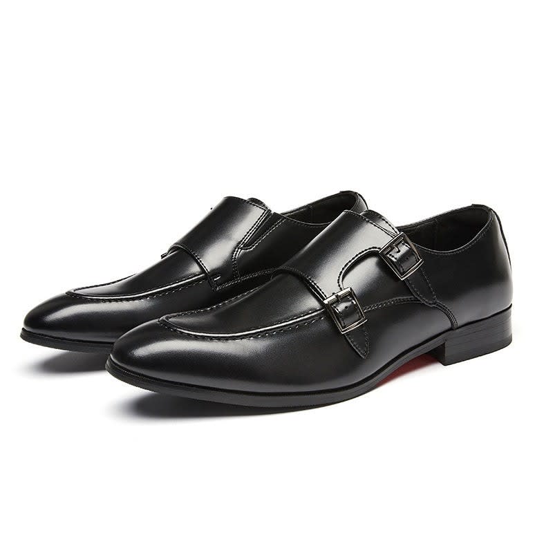 Murray Polished Leather Double Monk Strap Dress Shoes_12