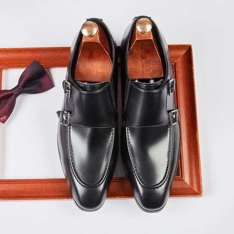 Murray Polished Leather Double Monk Strap Dress Shoes_8