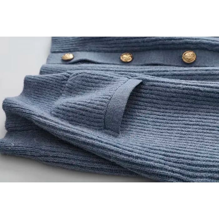 Peronne Ribbed Button Front Cardigan_4