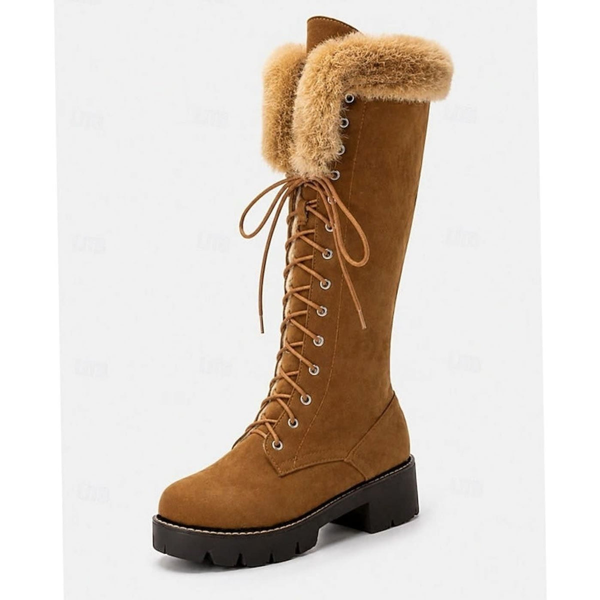 Sophie Faux Suede Lace Up Snow Boots_5