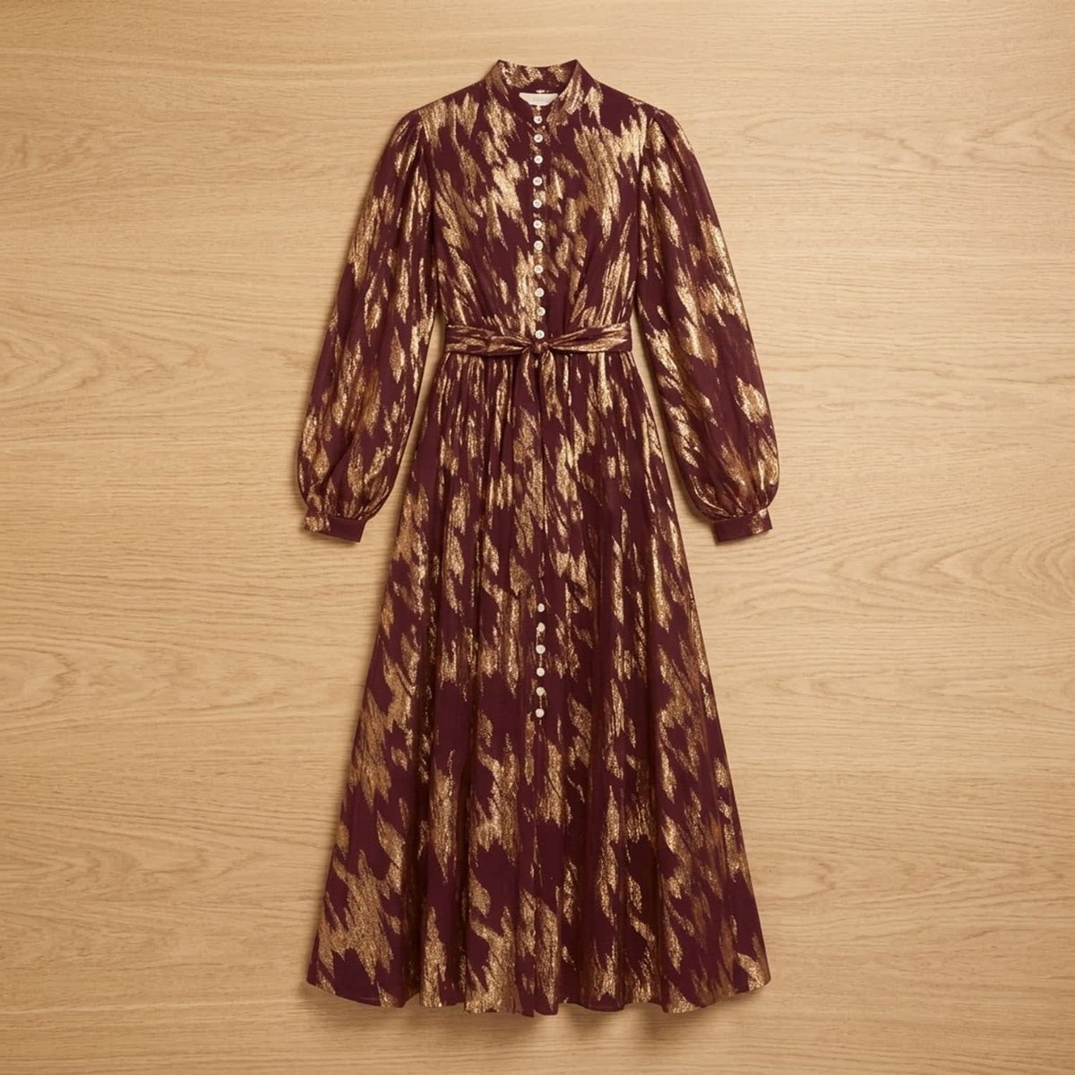 Manon Metallic Button Front Maxi Dress_4