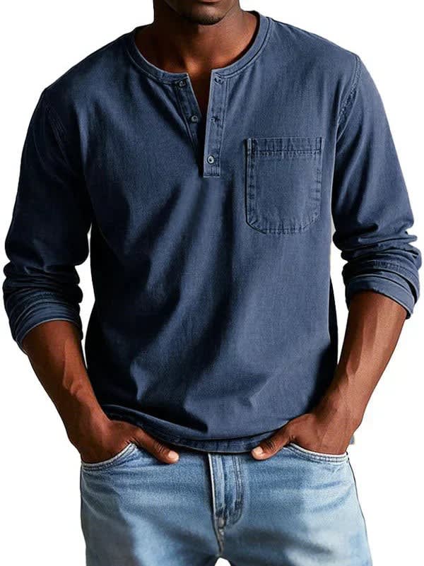 Tristan Long Sleeve Henley Shirt_3