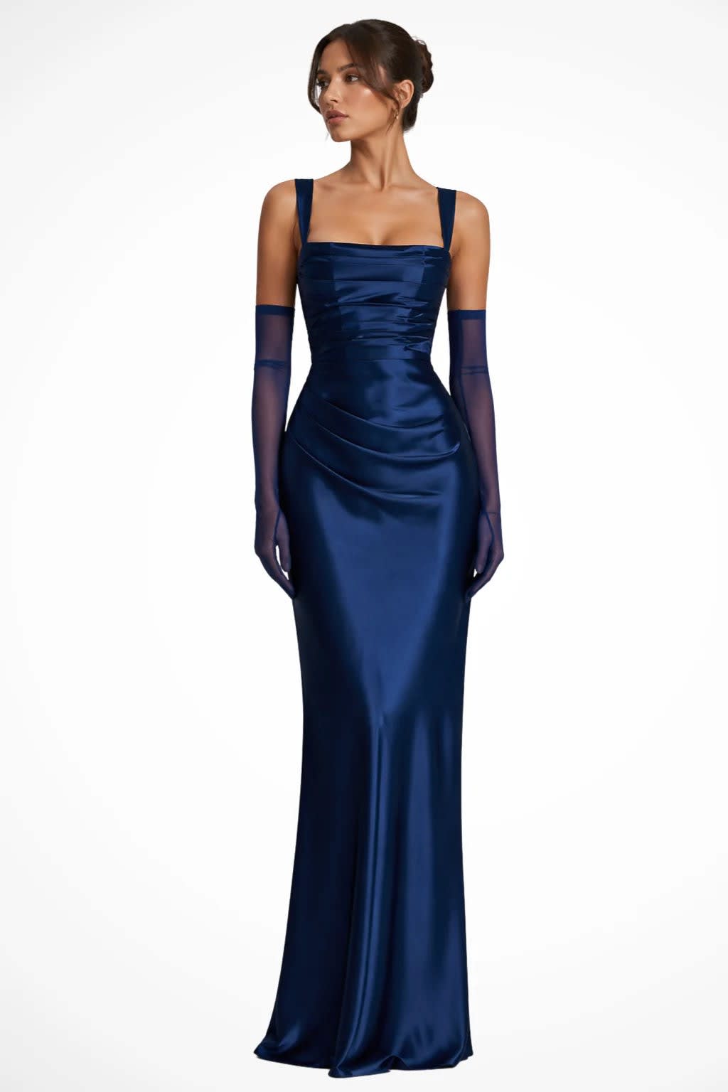 Damaris Square Neck Draped Wedding Guest Maxi Dress_4