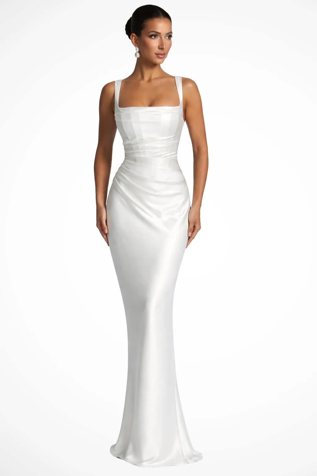Damaris Square Neck Draped Wedding Guest Maxi Dress_5