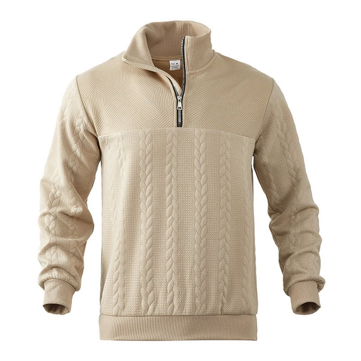 Emmett Cable Knit Quarter Zip Sweater_4