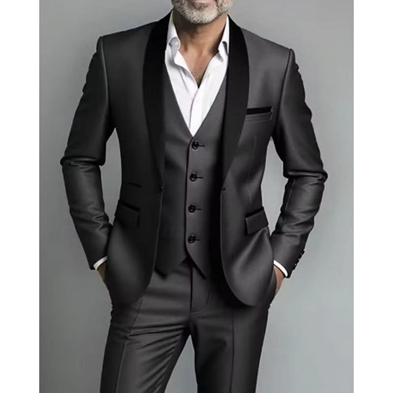Marcus Shawl Lapel Three Piece Tuxedo Suit_4