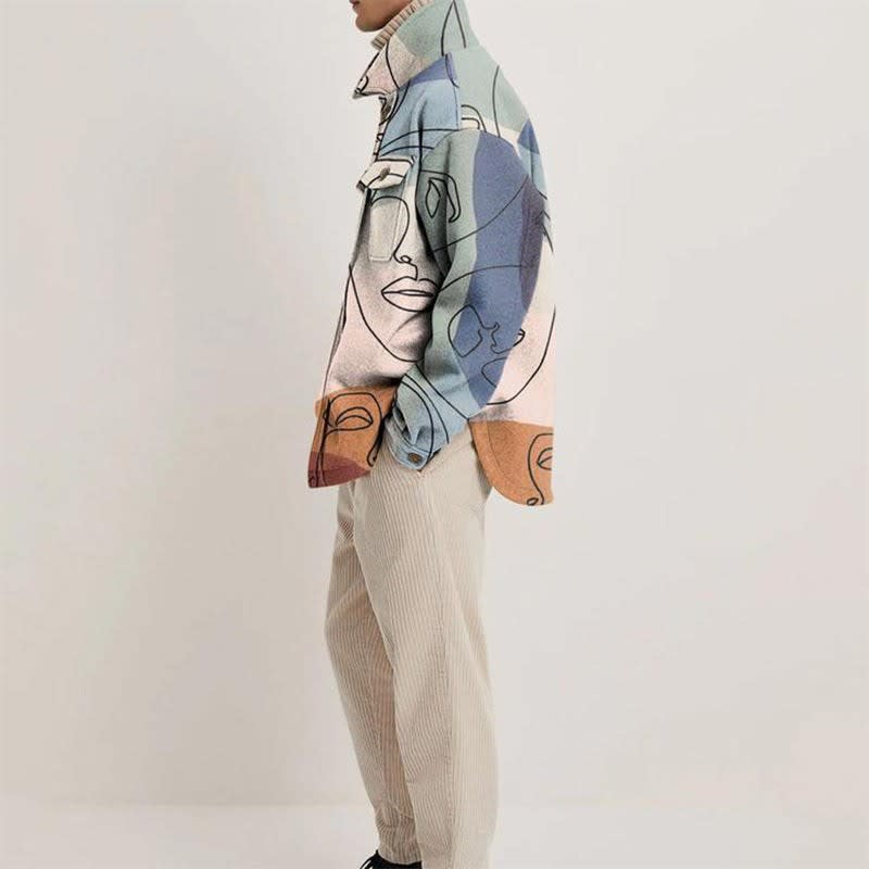 Sterling Abstract Print Shirt Jacket_5