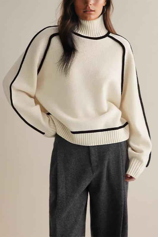 Tenley Contrast Piped Turtleneck Sweater_2