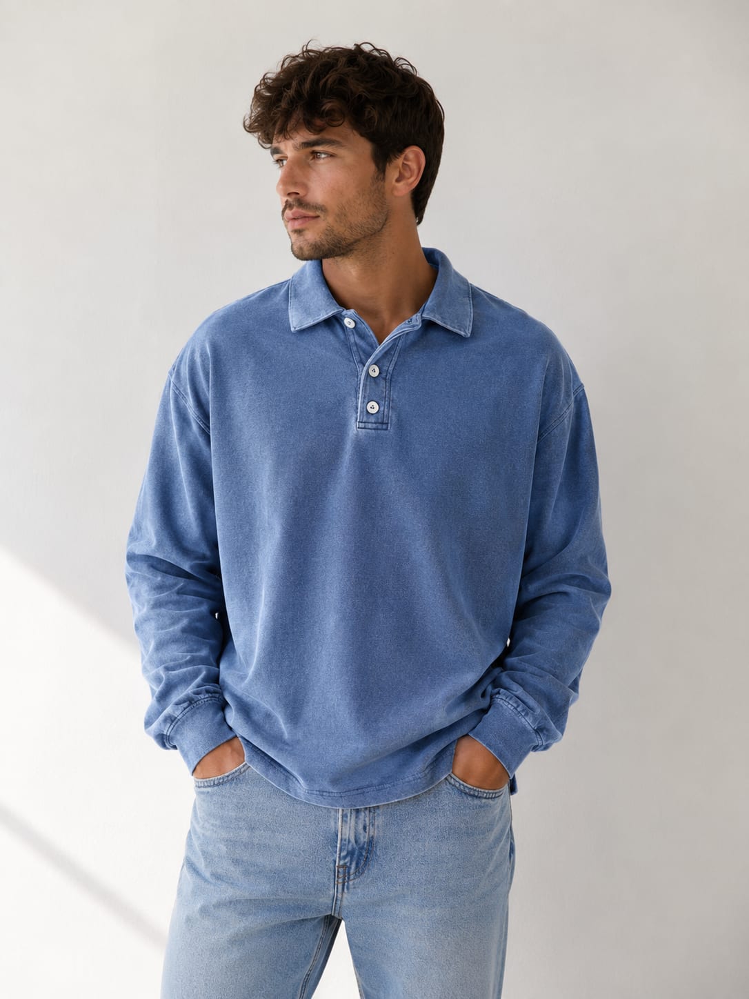 Walden Cotton Blend Relaxed Fit Polo Sweatshirt_2
