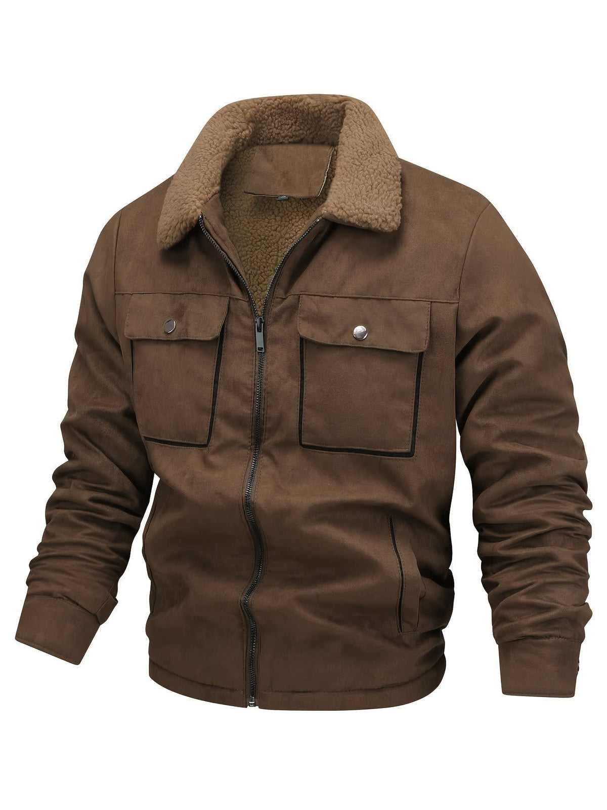 Carlos Sherpa Lined Faux Suede Trucker Jacket_3