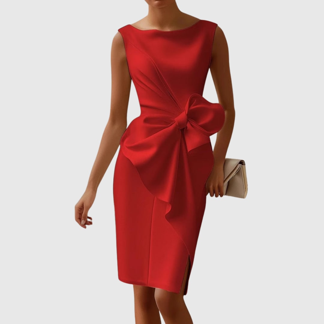 Selma Sleeveless Bow Detail Cocktail Dress_2