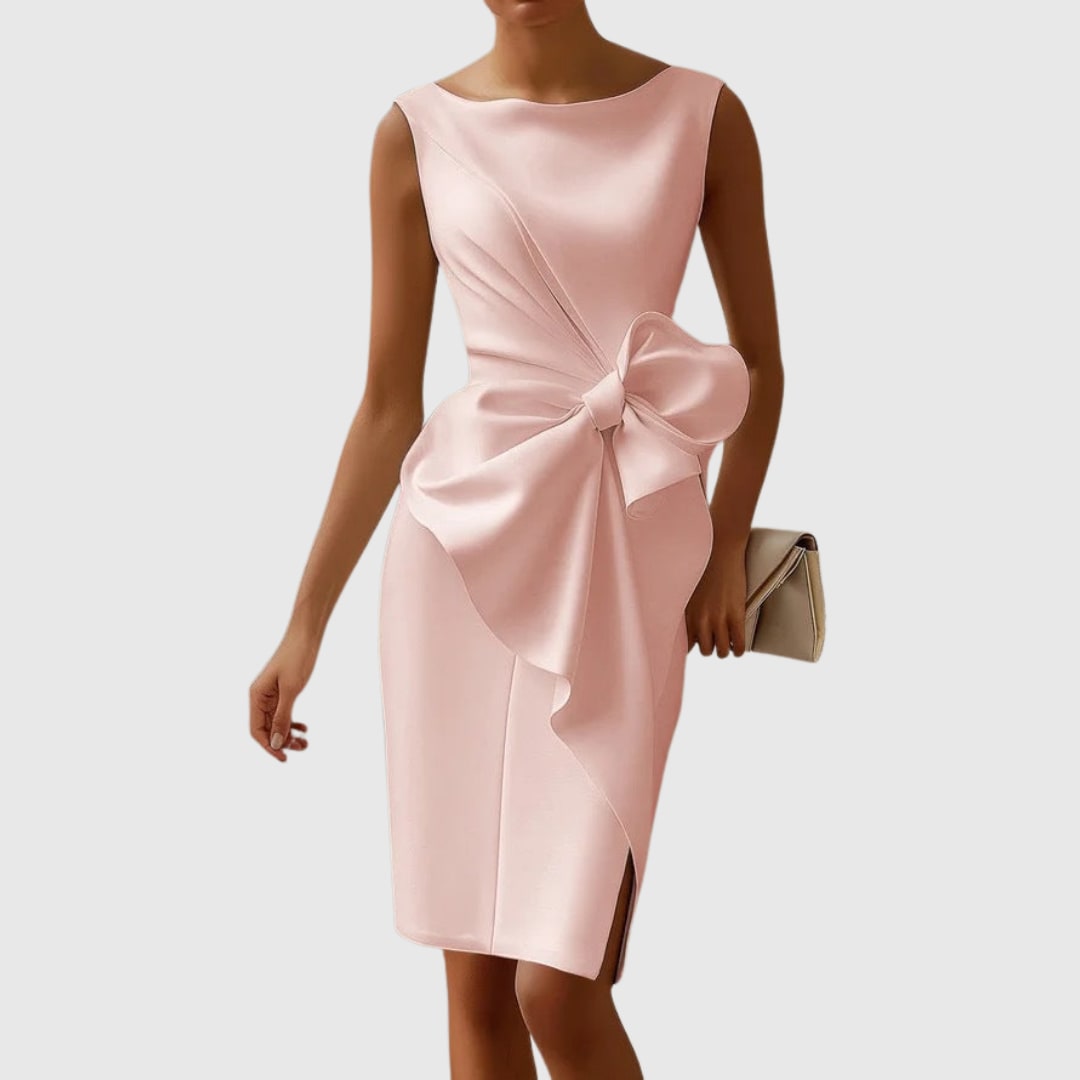 Selma Sleeveless Bow Detail Cocktail Dress_3