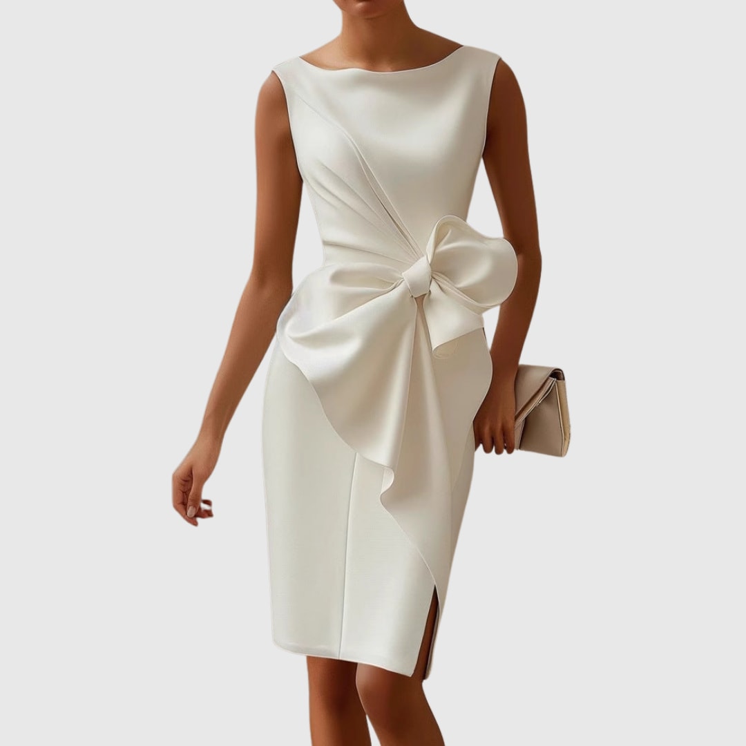 Selma Sleeveless Bow Detail Cocktail Dress_5