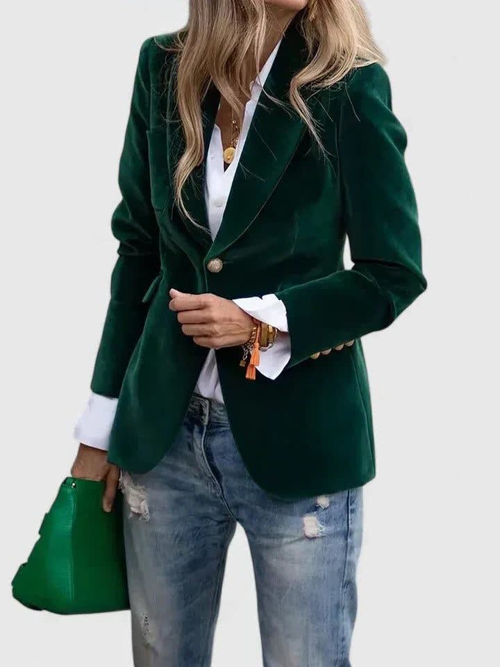 Eirene Velvet Notch Lapel Blazer_2