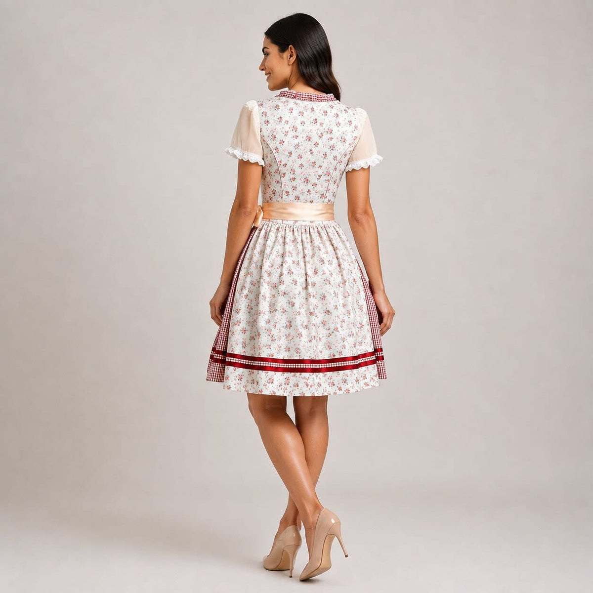 Snezana Floral Gingham Dirndl Dress_2