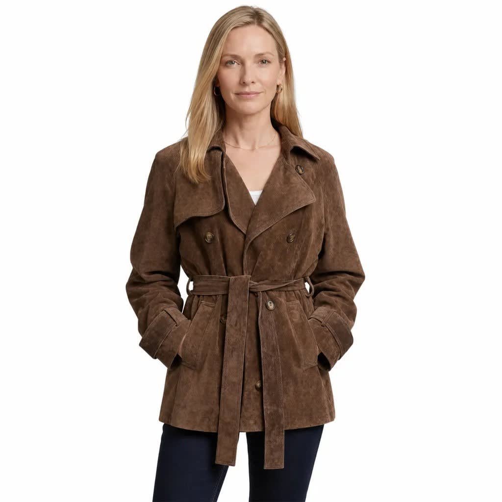 Ashlyn Faux Suede Cropped Trench Coat_3