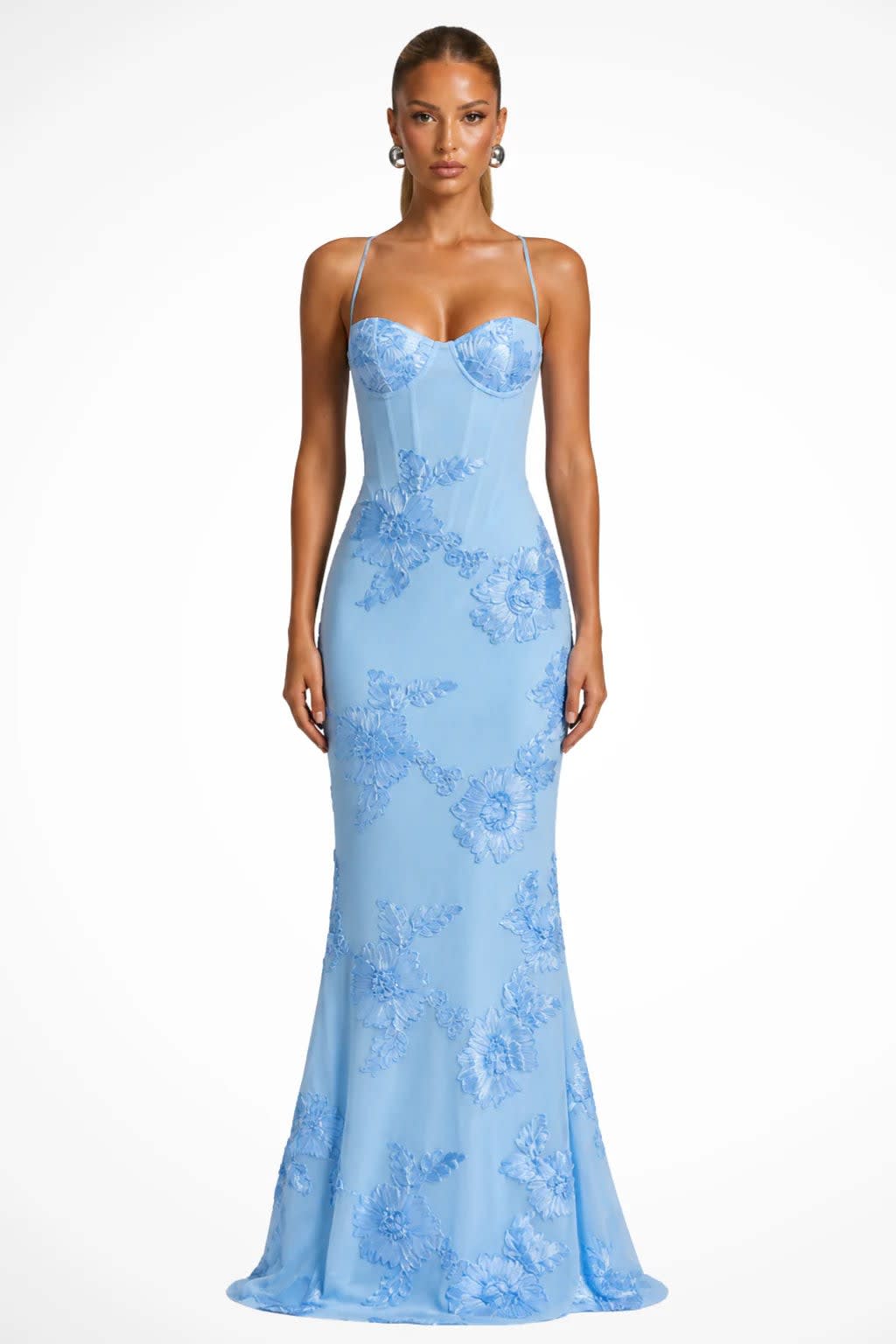 Octavia Embroidered Corset Wedding Guest Maxi Dress_12