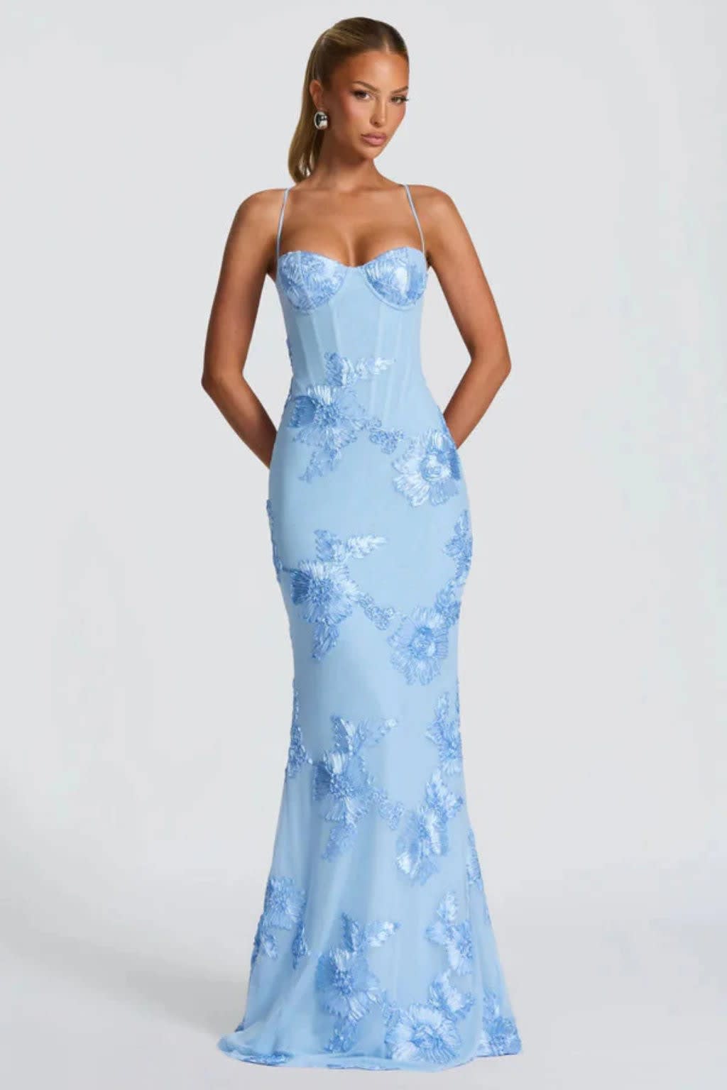 Octavia Embroidered Corset Wedding Guest Maxi Dress_13