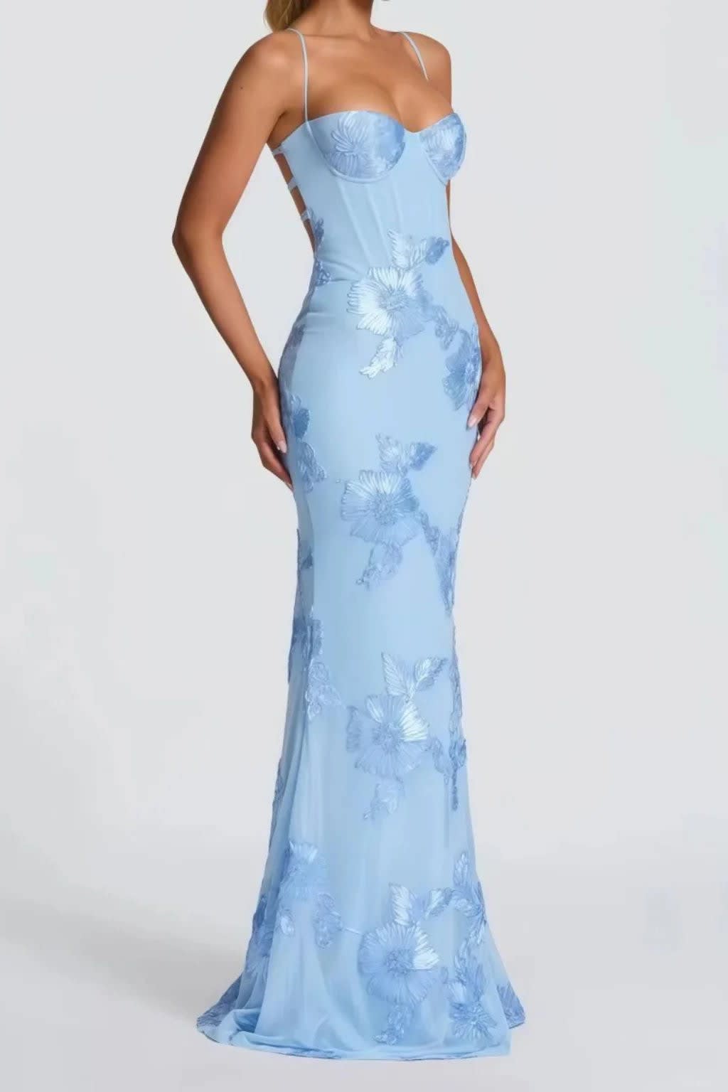 Octavia Embroidered Corset Wedding Guest Maxi Dress_14