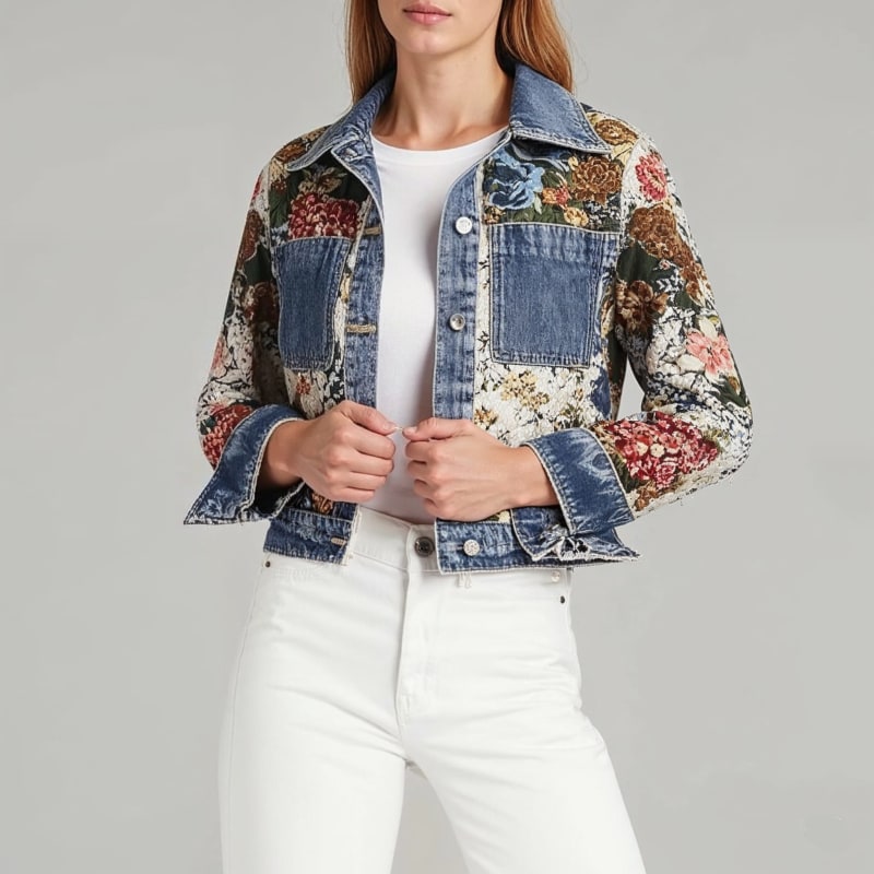 Amira Floral Patchwork Denim Jacket_1