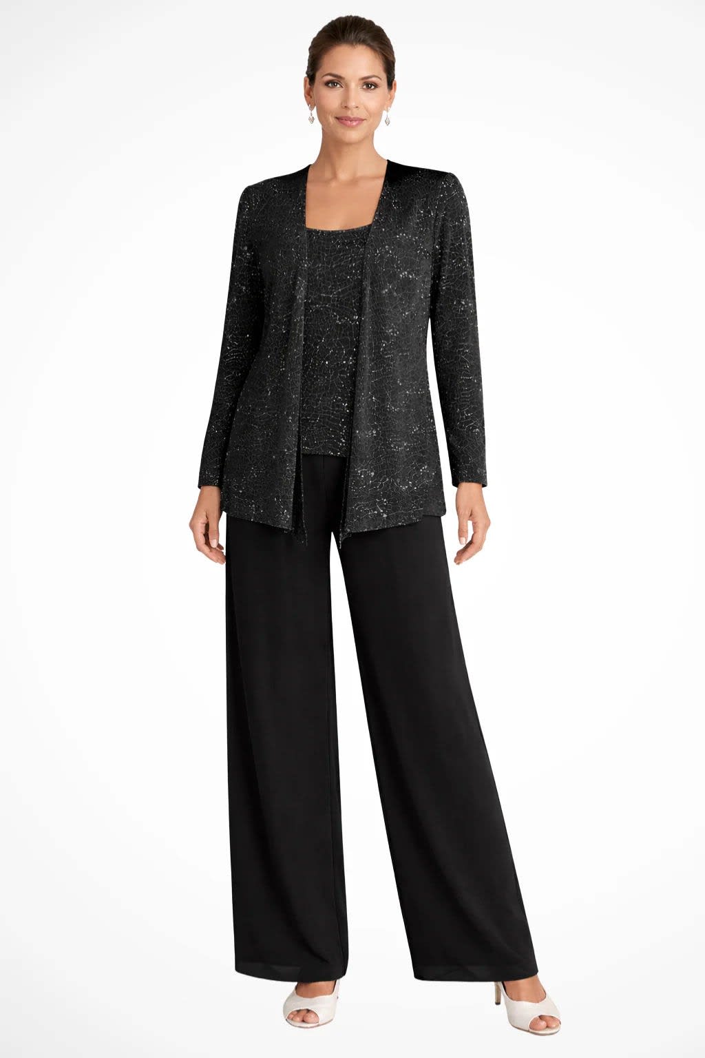 Solene Sequin Lace Wedding Guest Trouser Suit with Jacket_5