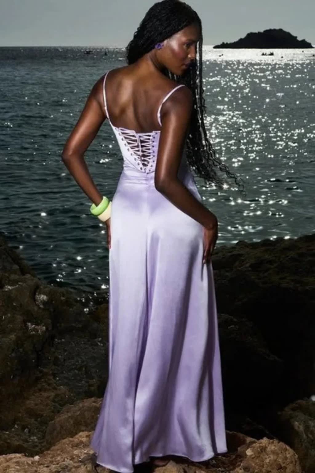 Larissa Square Neck Lace-Up Back Wedding Guest Maxi Dress_15