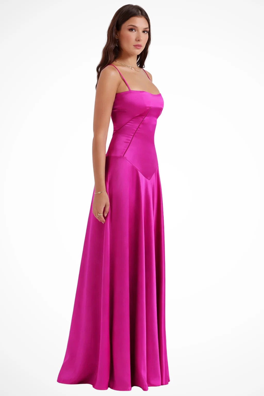 Larissa Square Neck Lace-Up Back Wedding Guest Maxi Dress_19